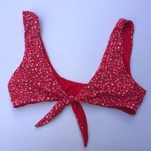 Bondeye Australia red & white floral bikini top ❣️